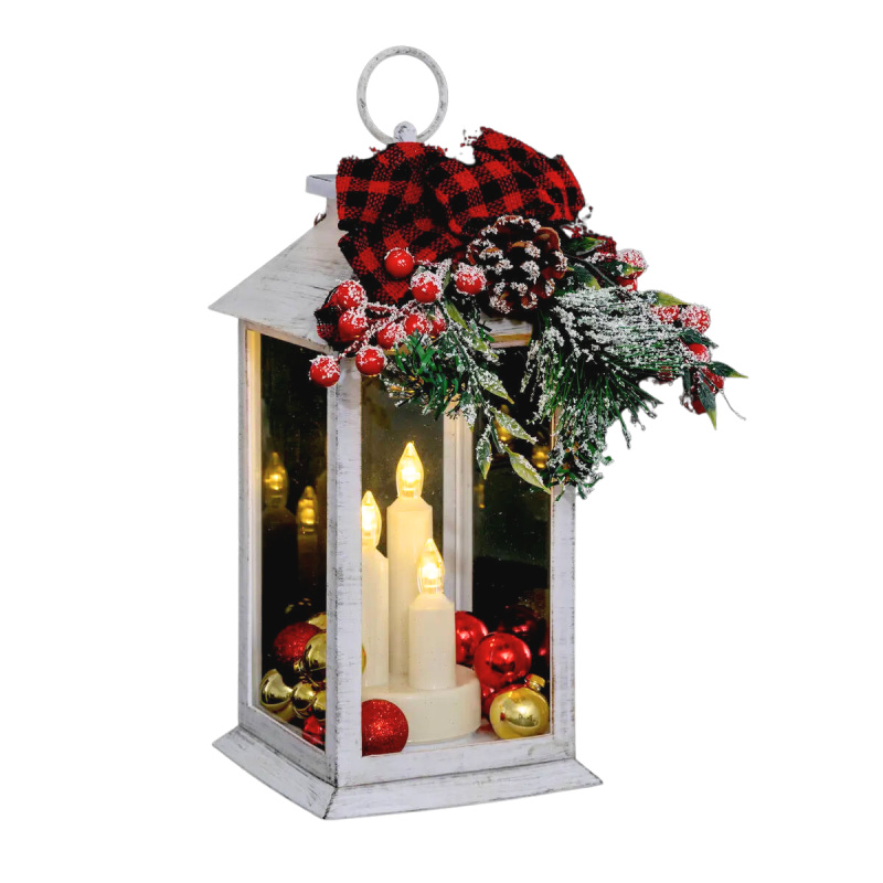Fééric Lights and Christmas LED věnec, lucerna se svíčkami, výš. 29 cm vícebarevná