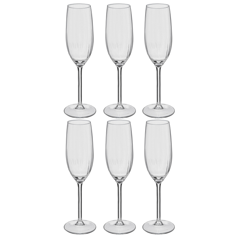 Secret de Gourmet Sklenice na šampaňské VOLTA, 6 ks × 210 ml transparentní