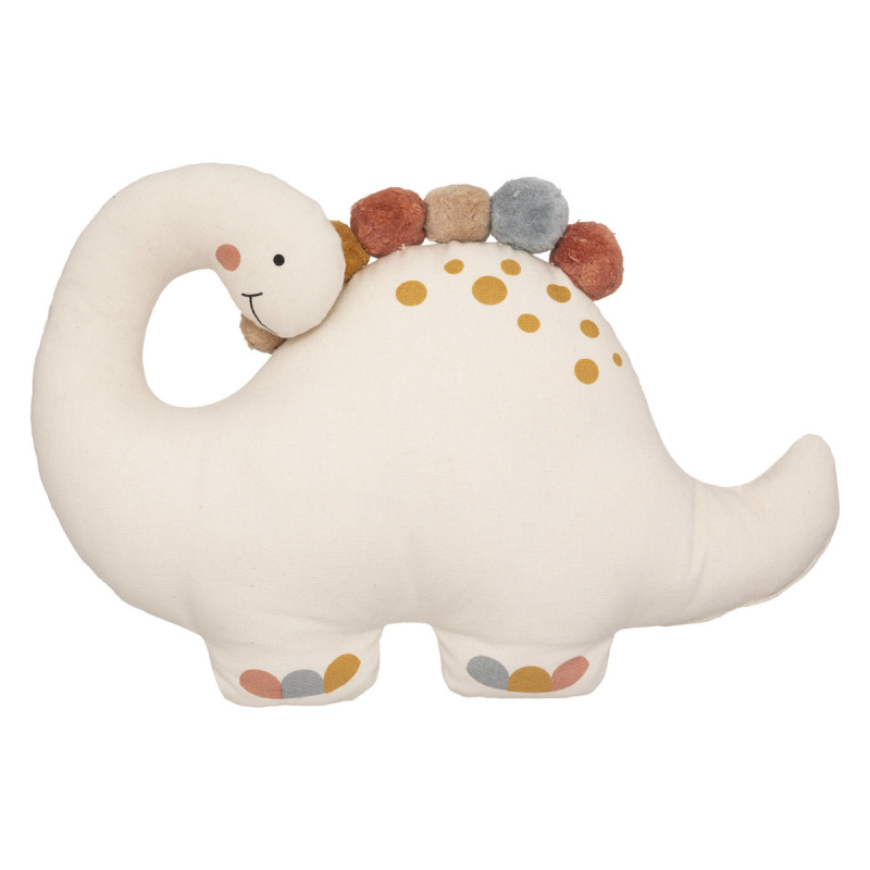 Atmosphera for kids Dekorační polštář s bambulemi DINO, Ø 38 cm bílá