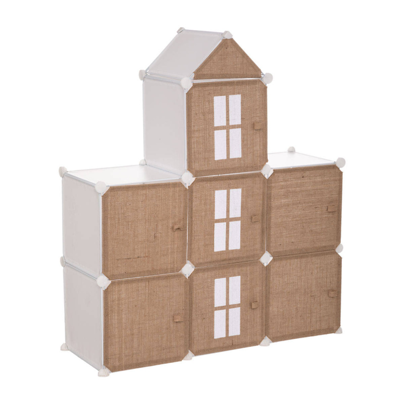 Atmosphera for kids Dětský regál na hračky HRAD, 94,5 x 109 cm hnědá