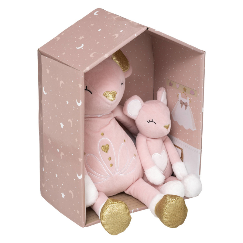 Atmosphera for kids Dekorace do dětského pokoje Myšky v domečku, 28,5 cm růžová