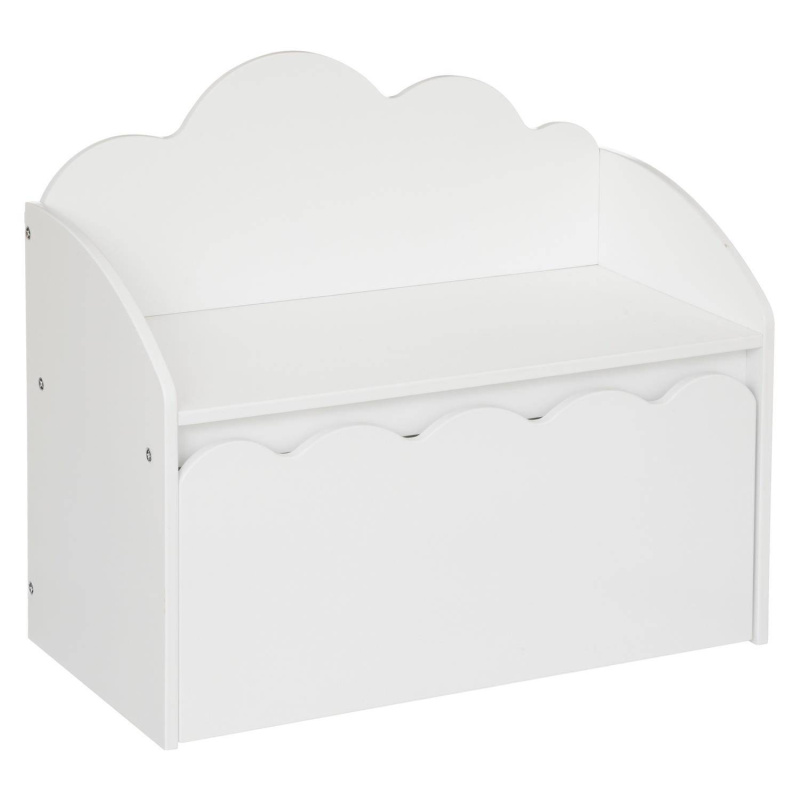 Atmosphera for kids Box na hračky se sedátkem 2v1, dětská lavička, 60 x 53,4 x 30 cm bílá