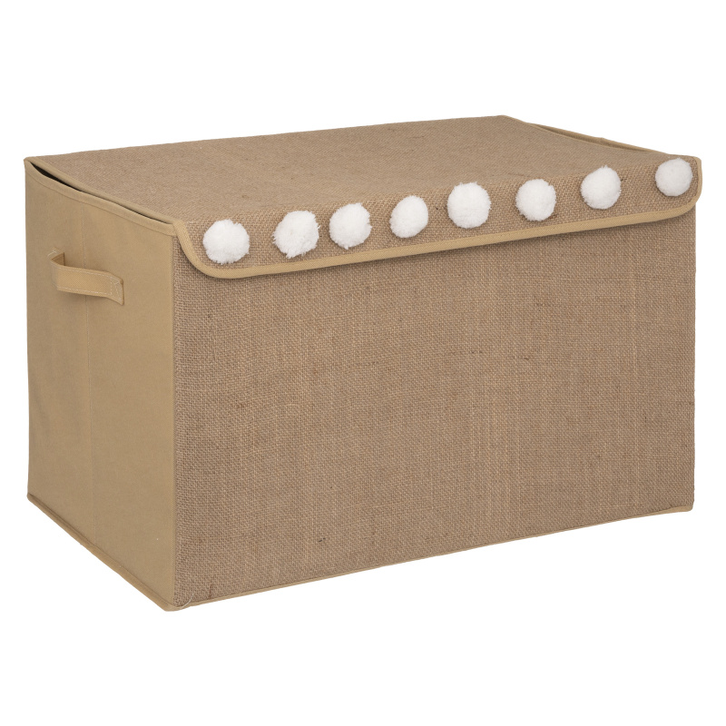 Atmosphera for kids Velký úložný box na hračky, jutový, 57 x 36 x 36 cm hnědý