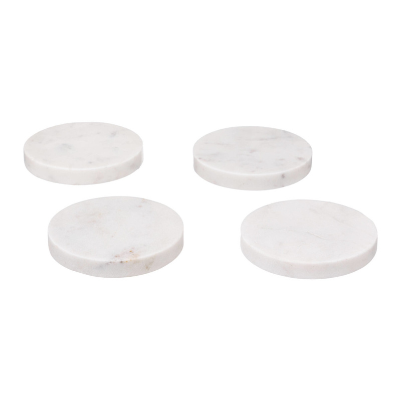 Secret de Gourmet Podtácky pod hrnky MARBLE, Ø 10 cm, 4 kusy, bílé bílá