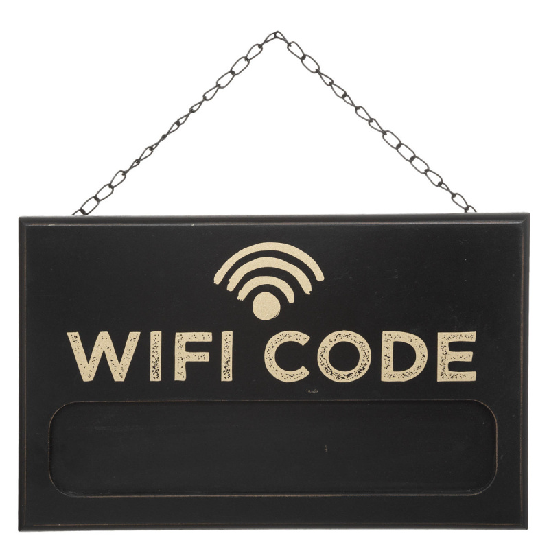 Atmosphera Černá křídová tabule WIFI CODE, 35 x 22 cm černá