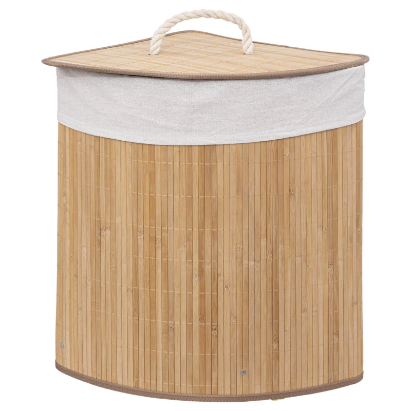 5five Simply Smart Koš na prádlo BAMBOO, rohový, 48L hnědý