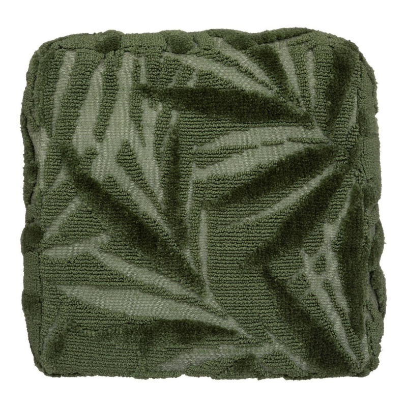 Atmosphera Polštářek na sezení na podlaze Miska, vzor listů, 48 x 48 x 14 cm zelená