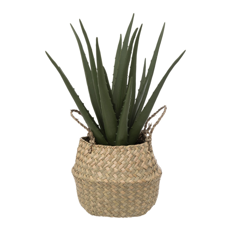 Atmosphera Umělá rostlina ALOE v košíku, 37 cm béžová