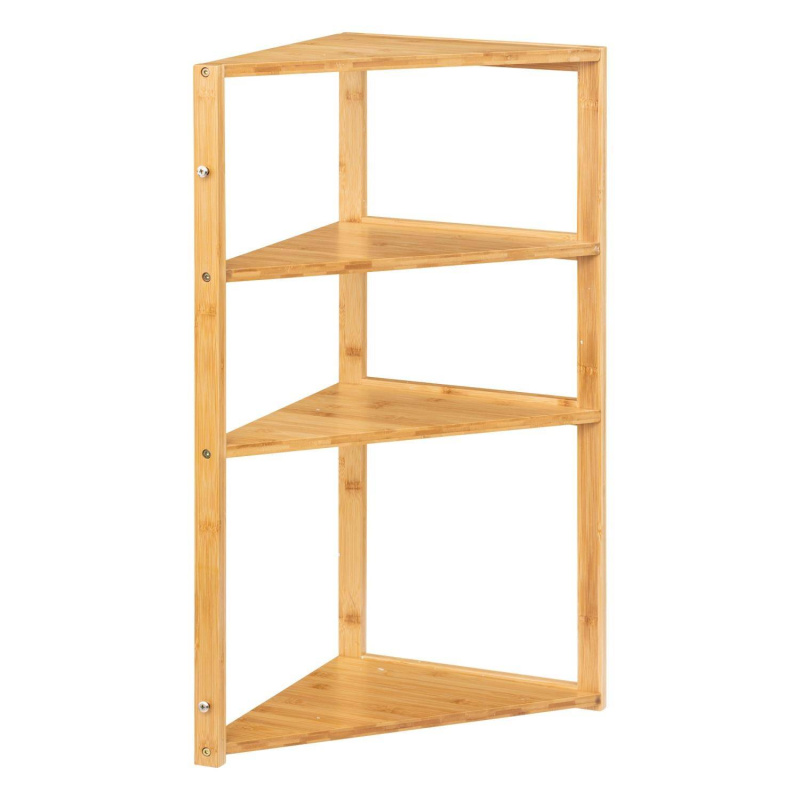 5five Simply Smart Rohová polička do koupelny Lab'n Modul, 3 úrovně, 80 cm hnědá