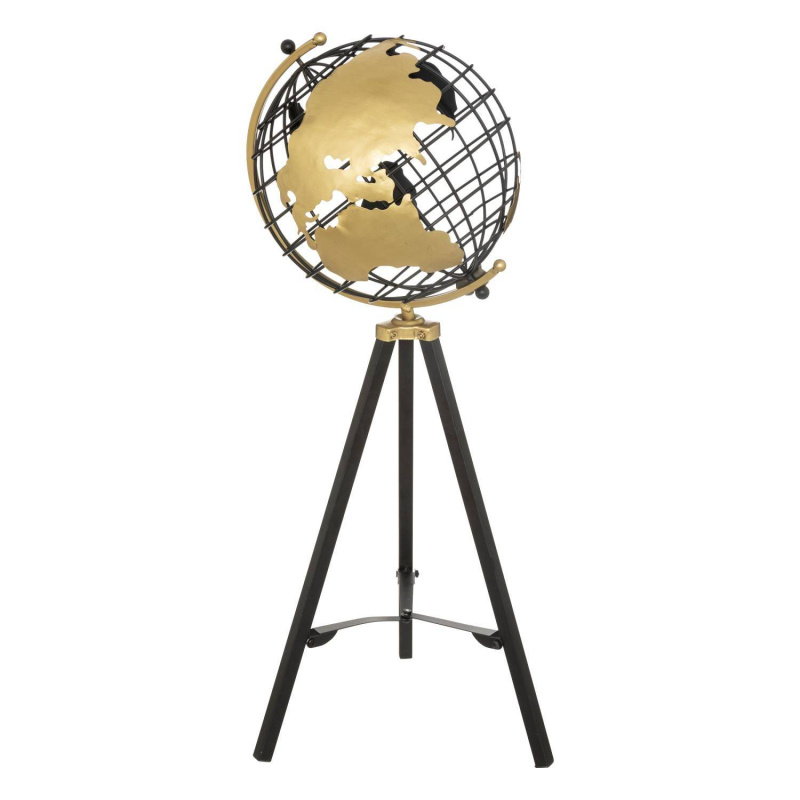 Atmosphera Velký dekorativní glóbus, kov, 70 cm zlatá