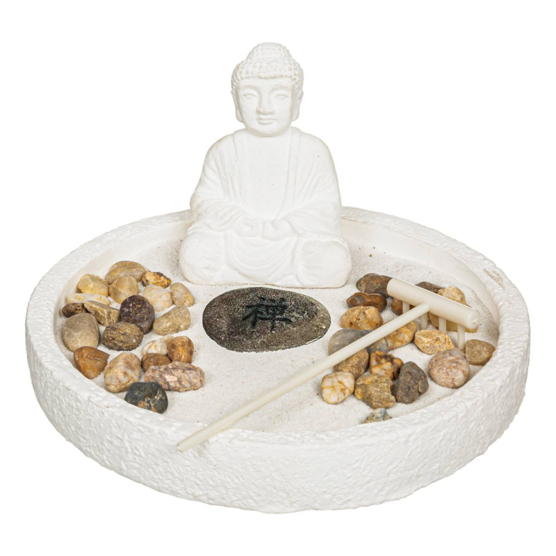 Atmosphera Zen garden Wasila, cement, Ø 18 cm bílá