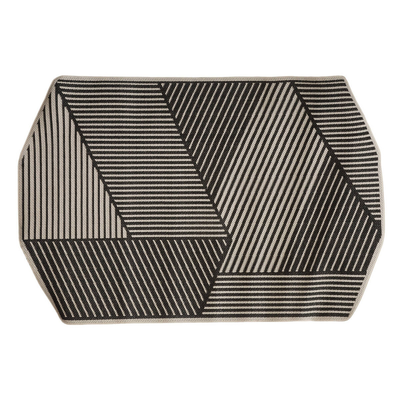Atmosphera Koberec na terasu s geometrickým vzorem, 160 x 230 cm černá