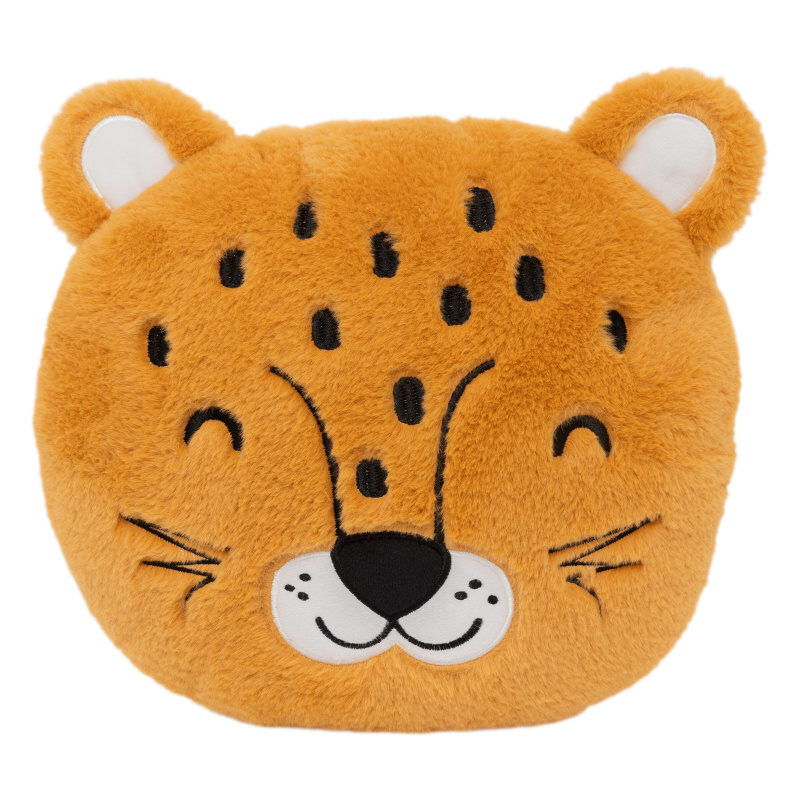 Atmosphera for kids Dětský polštář ve tvaru pantera JUNGLE, Ø 30 cm oranžová