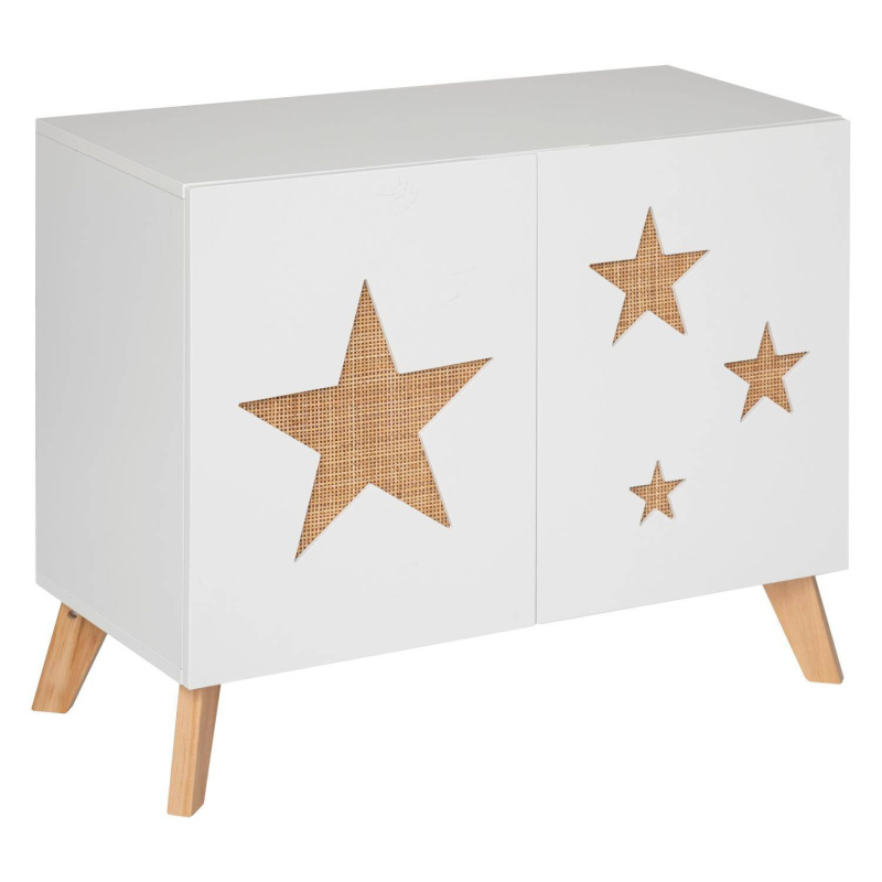 Atmosphera for kids Dětská komoda Star, bílá s hvězdami, 65 x 35 x 79,5 cm bílá