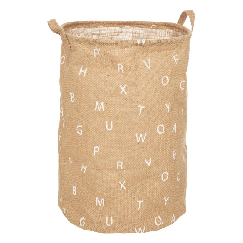 Atmosphera for kids Koš na hračky Abeceda, jutový, skládací, Ø 35 cm béžová