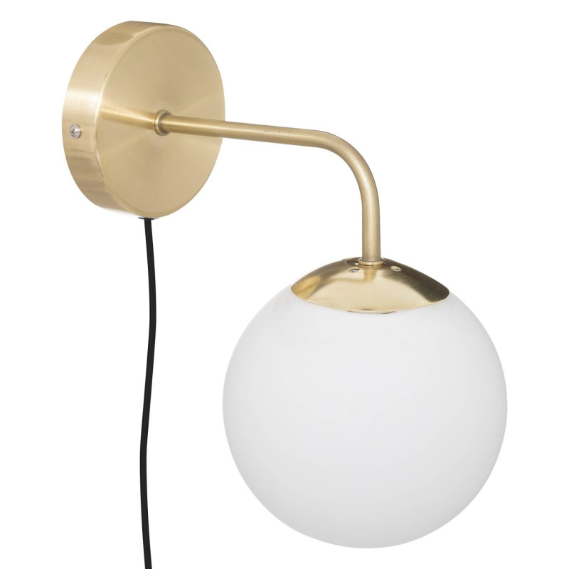 Atmosphera Skleněná nástěnná lampa, zlatá Dris, Ø 15 cm zlatý