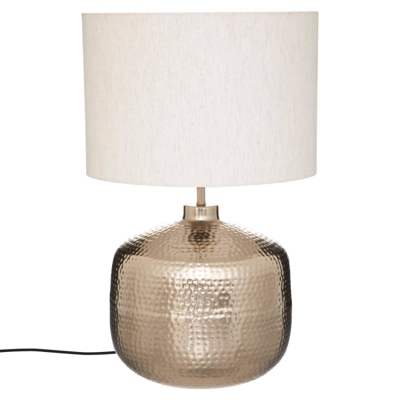 Atmosphera Lampa s béžovým stínidlem Kais, kovový podstavec, výška 52 cm zlatý