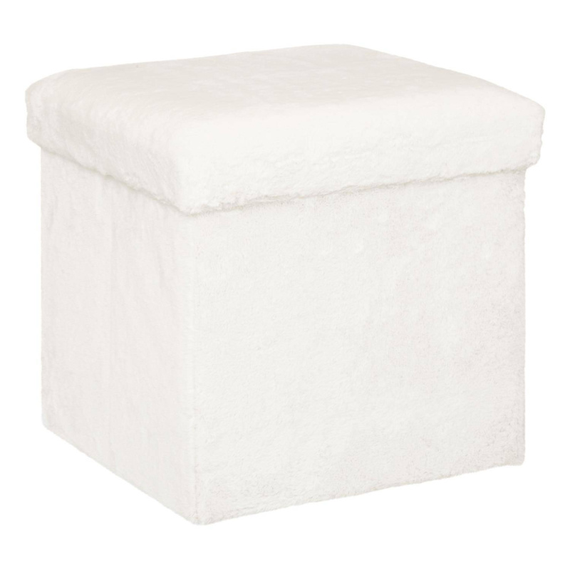 Atmosphera Úložný puf Ezzio, látka s boucle efektem, výška 38 cm bílá