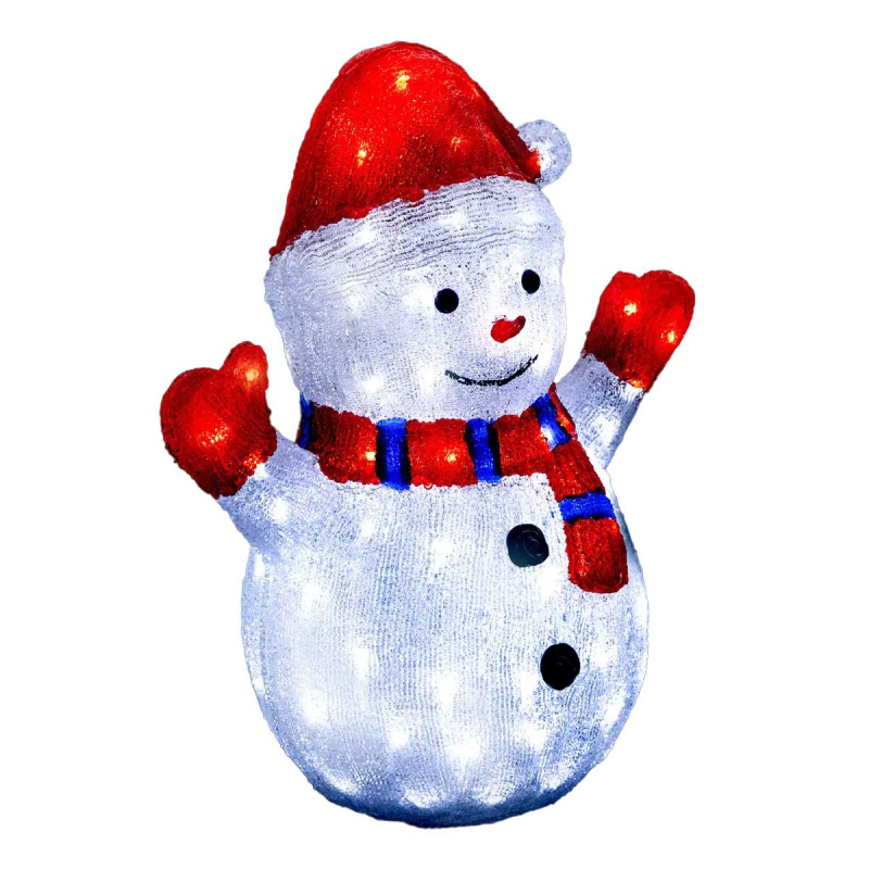 Fééric Lights and Christmas Dekorační vánoční snehulák LED, 48 cm bílý