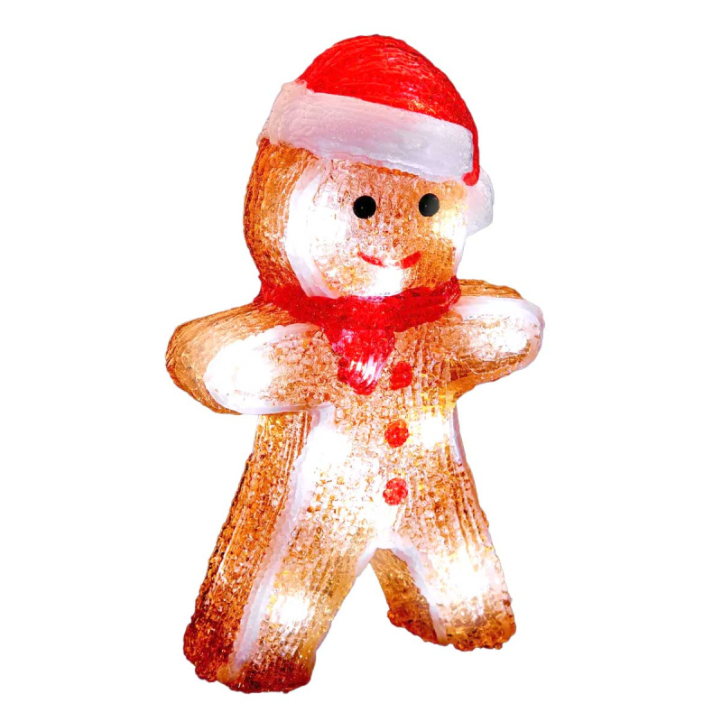 Fééric Lights and Christmas Vánoční LED dekorace, perníkový panáček, 21 cm vícebarevná