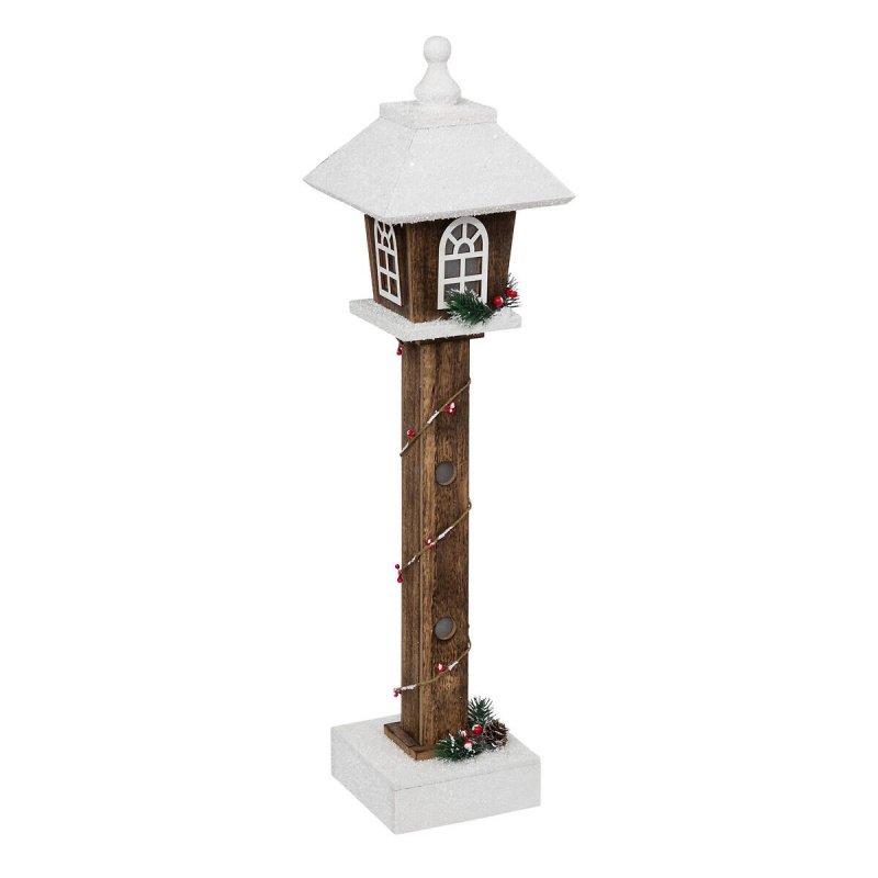 Atmosphera Dřevěná lucerna s osvětlením LED, 60 cm vícebarevná