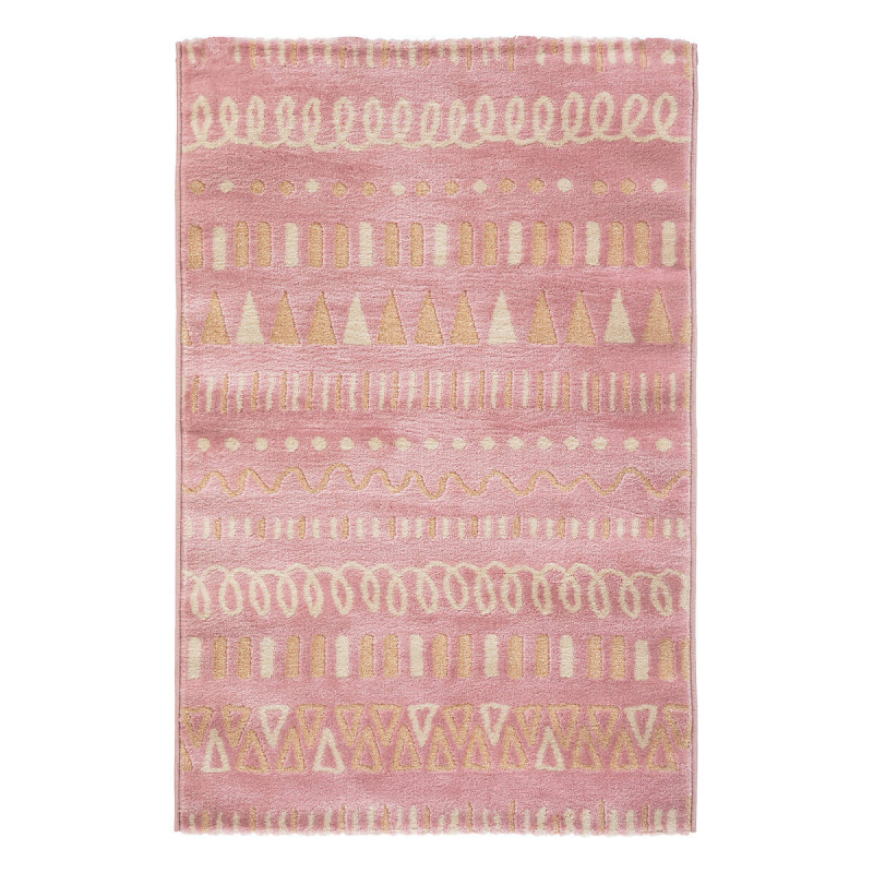Atmosphera for kids Dětský koberec se vzory GIRLY, 100 x 150 cm růžová