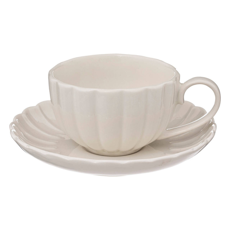 Secret de Gourmet Porcelánový šálek s podšálkem ROMY, Ø 6 cm bílá