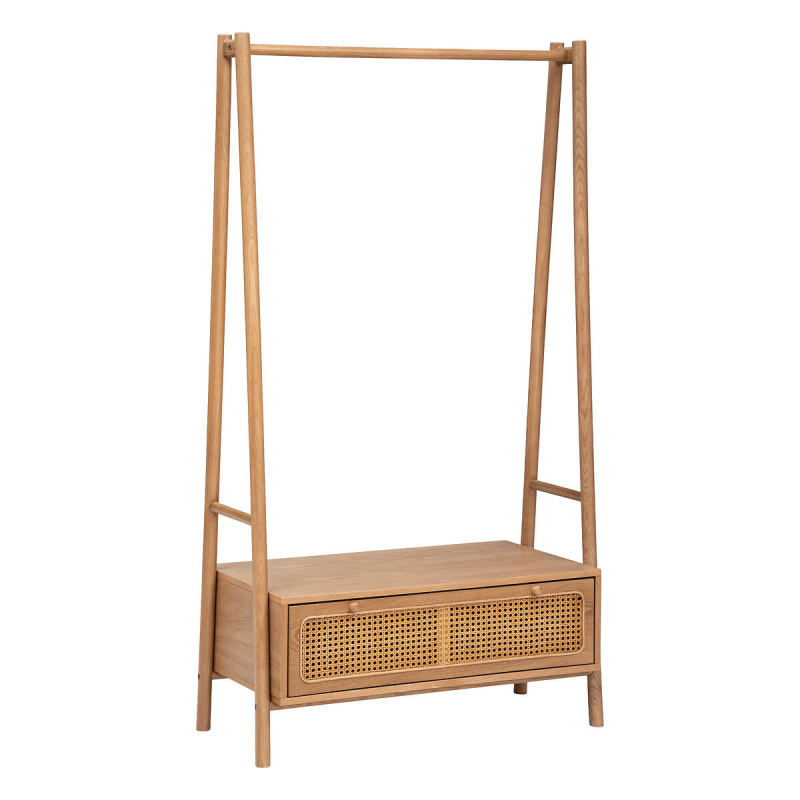 Atmosphera Věšák na oblečení se skříňkou na boty TIRIA, vídeňský plech, 162 cm hnědá