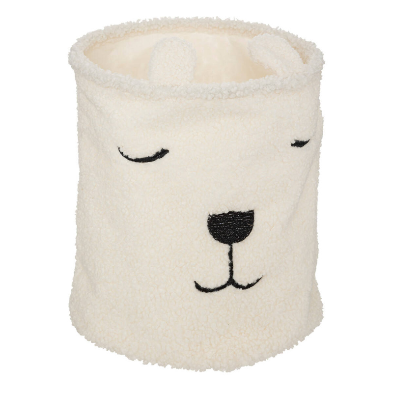 Atmosphera for kids Koš na hračky TOY, bouclé, medvídek, Ø 35 cm béžová