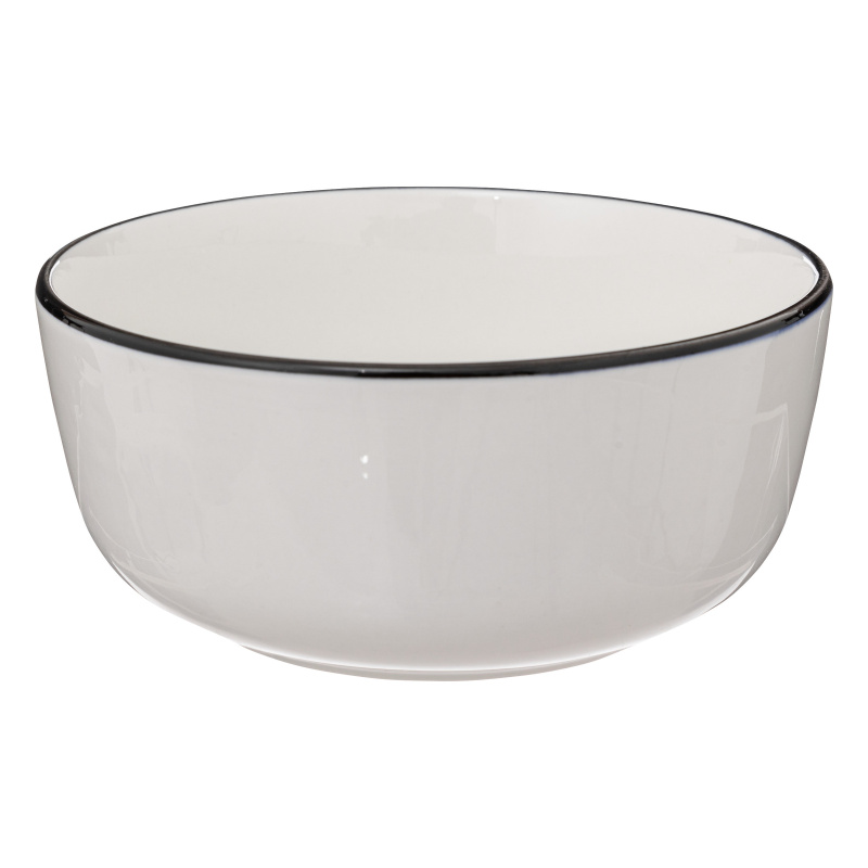 Secret de Gourmet Porcelánová miska ALIX s černým okrajem, Ø 15 cm bílý
