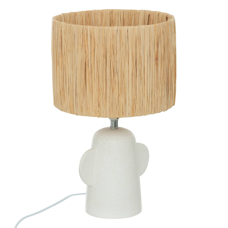Atmosphera Keramická stolní lampa s abažurem RAIA, 42 cm hnědá