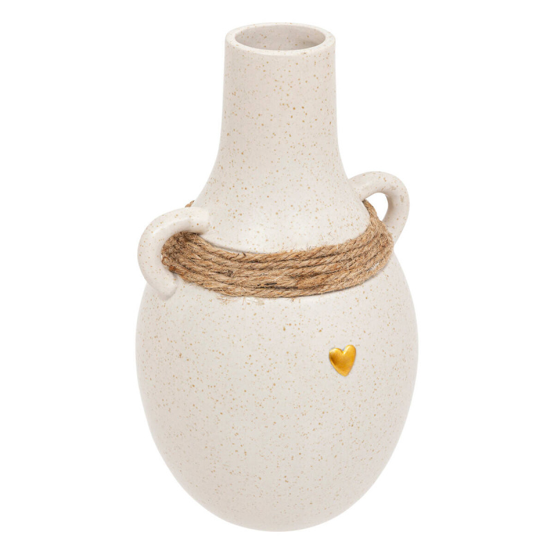 Atmosphera Keramická váza FLORAL, 22 cm bílá