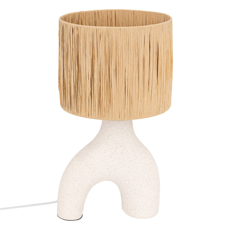 Atmosphera Keramická stolní lampa s abažurem SANIA, 47 cm hnědá
