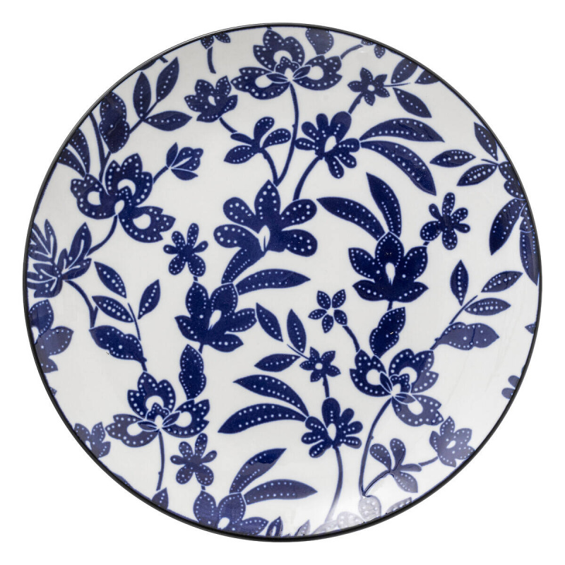 Secret de Gourmet Dezertní talíř se vzorem květin MARIA, porcelánový, Ø 19 cm modrá