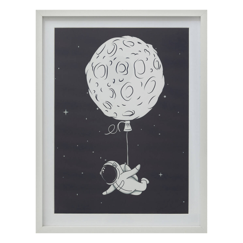 Atmosphera for kids Plákat do dětského pokoje SPACE, v bílém rámu, 30 x 40 cm vícebarevná
