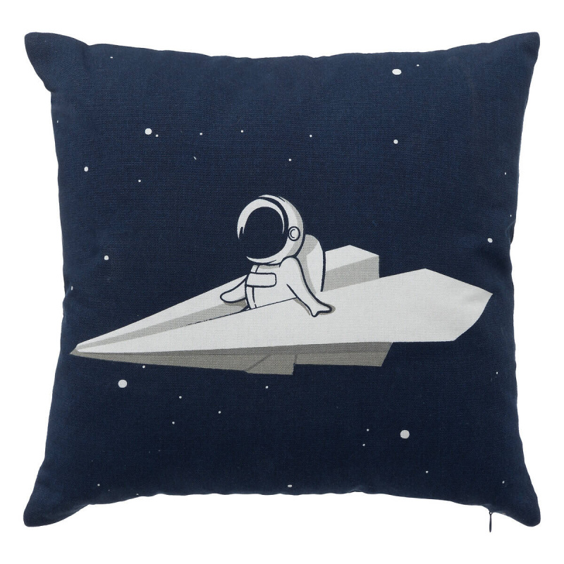 Atmosphera for kids Dekorační dětský polštář SPACE, 40 x 40 cm tmavě modrá