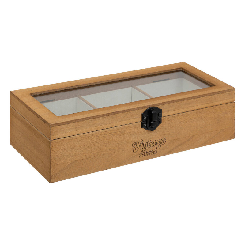 Atmosphera Šperkovnice na bižuterii BE VINTAGE, 3 přepážky, 25 x 6,8 x 10,5 cm hnědá