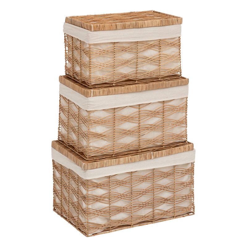 Atmosphera Pletené úložné boxy ROSY, 3 nádoby hnědá