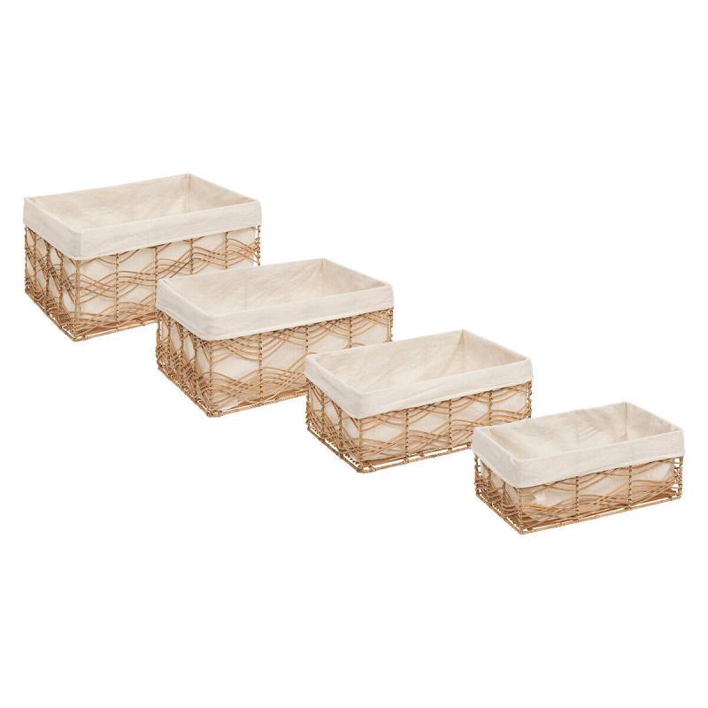 Atmosphera Pletené úložné boxy ROSY, 4 nádoby hnědá
