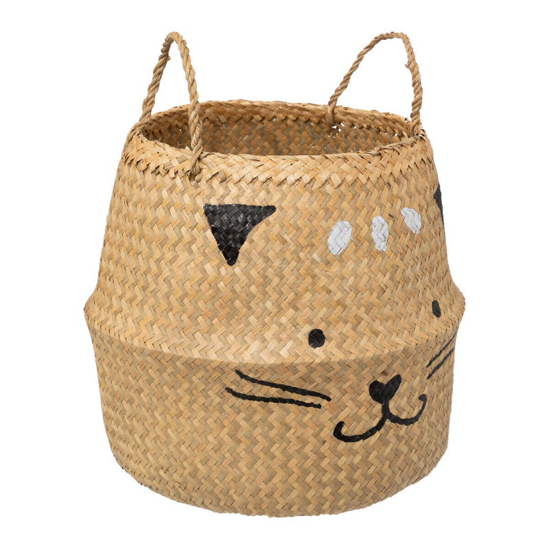 Atmosphera for kids Koš na hračky s držáky PIPO, kočka, Ø 37 cm béžová