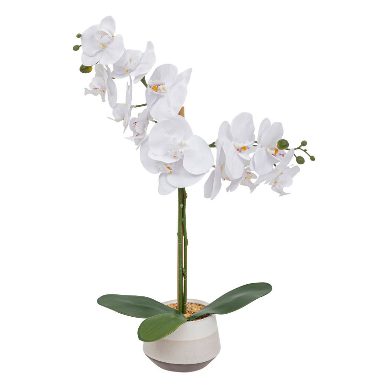 Atmosphera Bílý umělý vstavač v květináči CLERA, 52 cm vícebarevná
