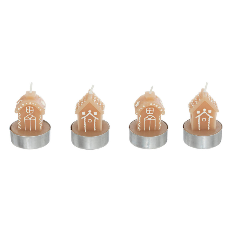 Atmosphera Svícen na tealight ve tvaru perníčkového domku, 4 ks vícebarevná