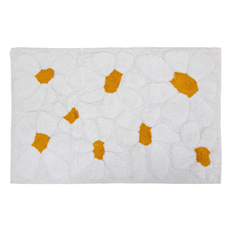 Atmosphera Dětský koberec s motivem sedmikrásky DAISY, dvojitě tuftovaný, 60 × 90 cm bílý