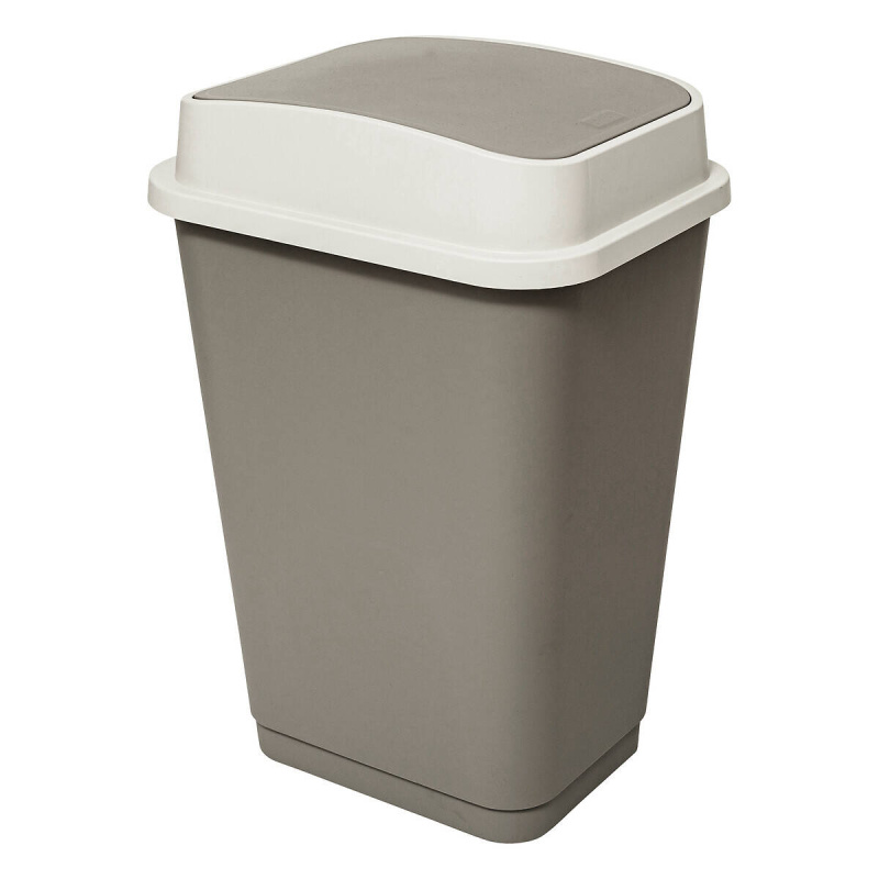 5five Simply Smart Koš na odpadky s výklopným víkem PLASTIC, 50 l šedá