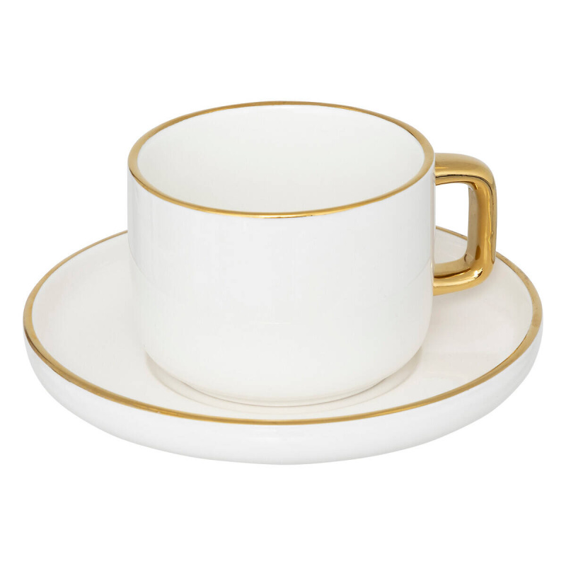Secret de Gourmet Porcelánový šálek s podšálkem ARYA, 250 ml bílý