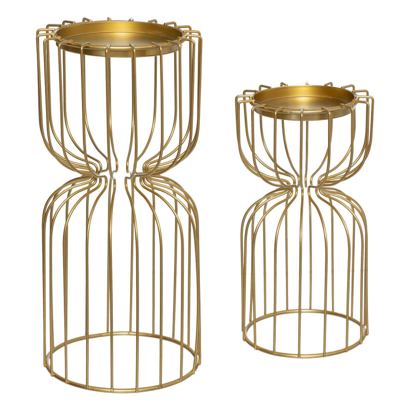 Atmosphera Sada kovových svícnů na tealight, zlatý zlatý