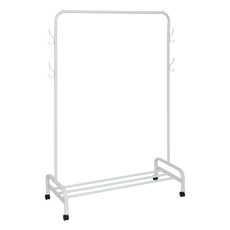 5five Simply Smart Stojanový bílý věšák na oblečení na kolečkách, 118 x 45,5 x 160 cm bílá