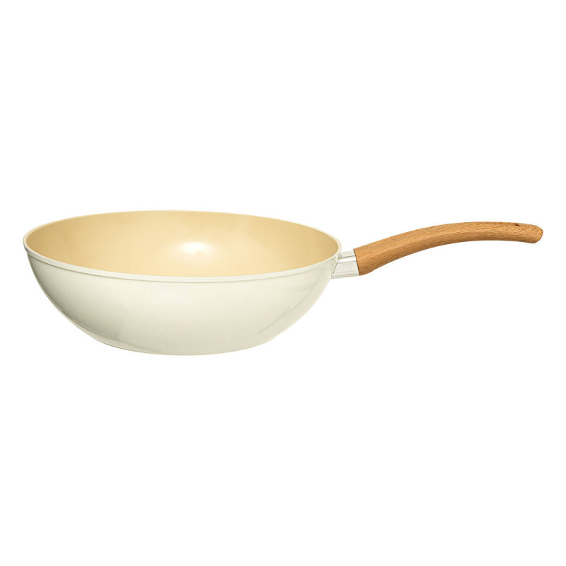 5five Simply Smart Wok s dřevěnou rukojetí HARMONY, Ø 28,5 cm béžová