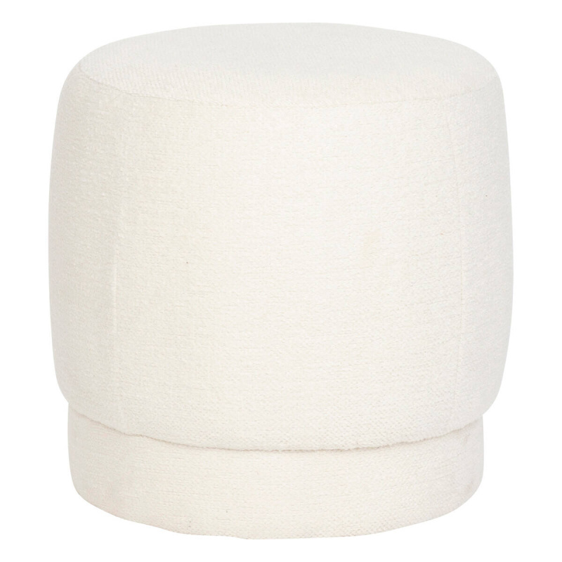 Atmosphera Čalouněný kulatý puf AMEA bouclé, Ø 39 cm bílá