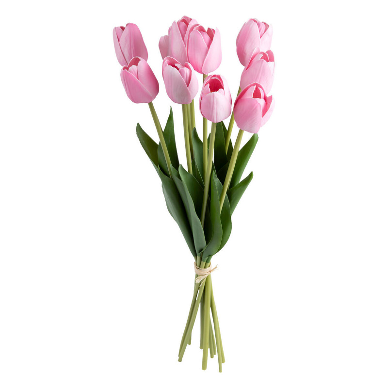 Atmosphera Umělé růžové tulipány SATIS, 10 květů růžová